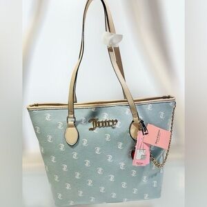 Juicy Couture Blue Denim Logo Tote Bag / Pouch Bag